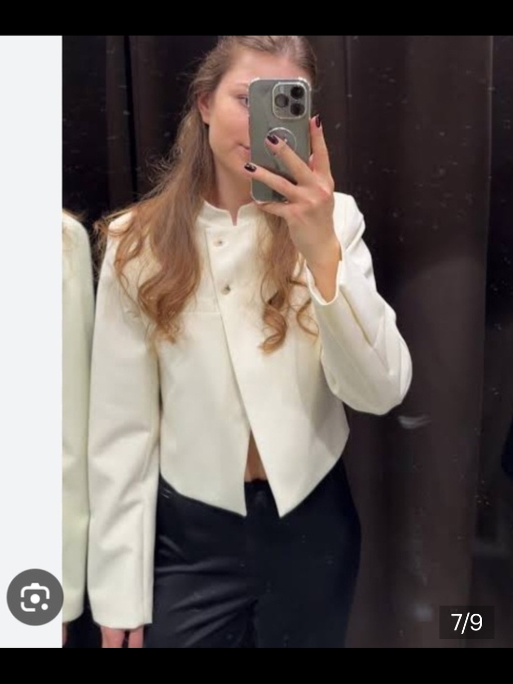 ZARA NWT White Cropped Jacket Minimalist Structured Blazer Chic - Picture 7 of 11